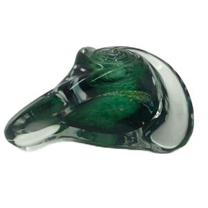 Glass Paperweight Unique Colorful Swirl 3 Point